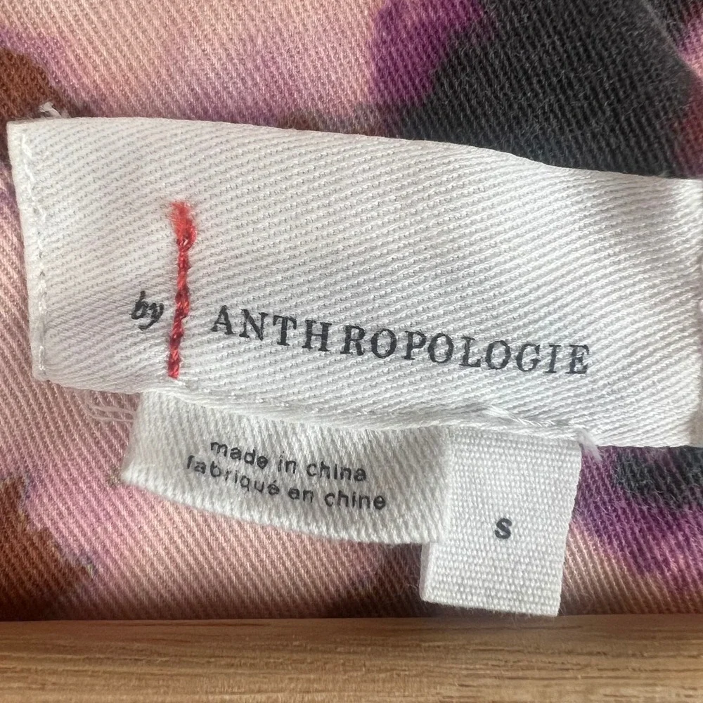 Anthropologie Maeve Purple Abstract Floral Cutout Back Ankle Tie Jumpsuit S - Picture 5 of 14